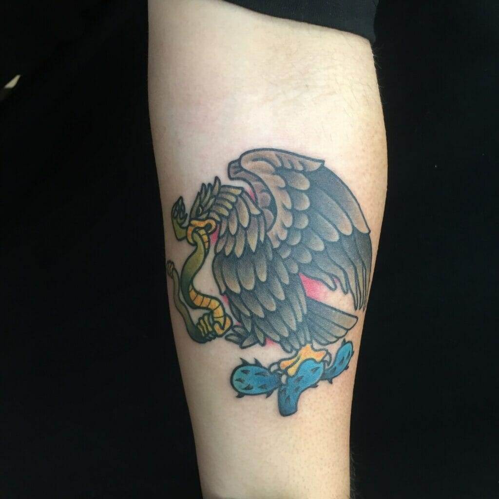 Mexican, eagle, tattoo