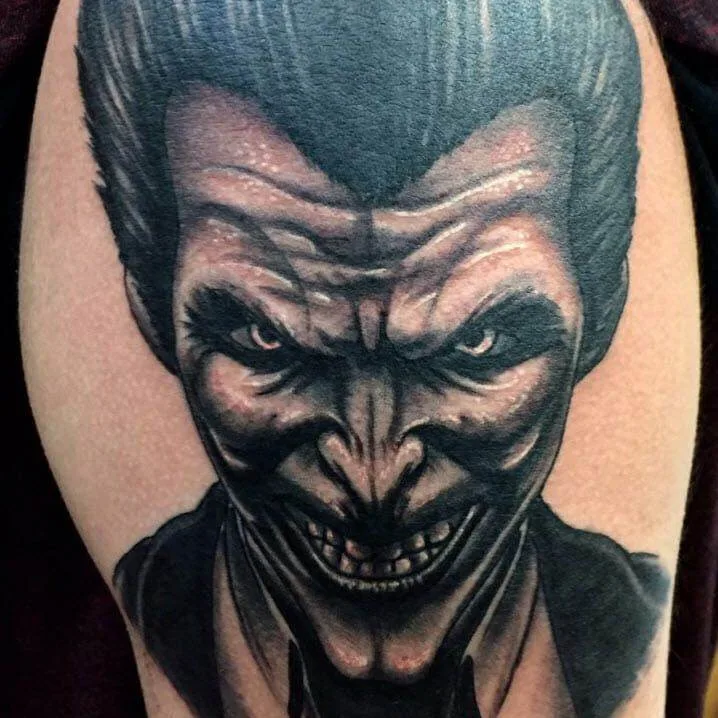 joker, tattoo, man