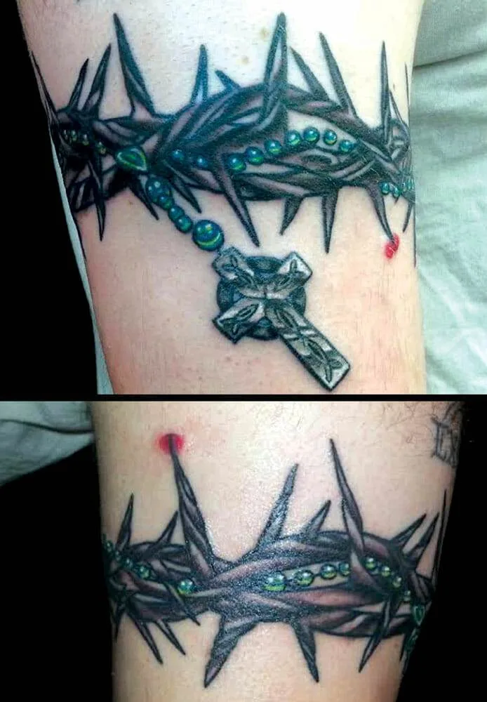 Tattoo, crown of thorns.