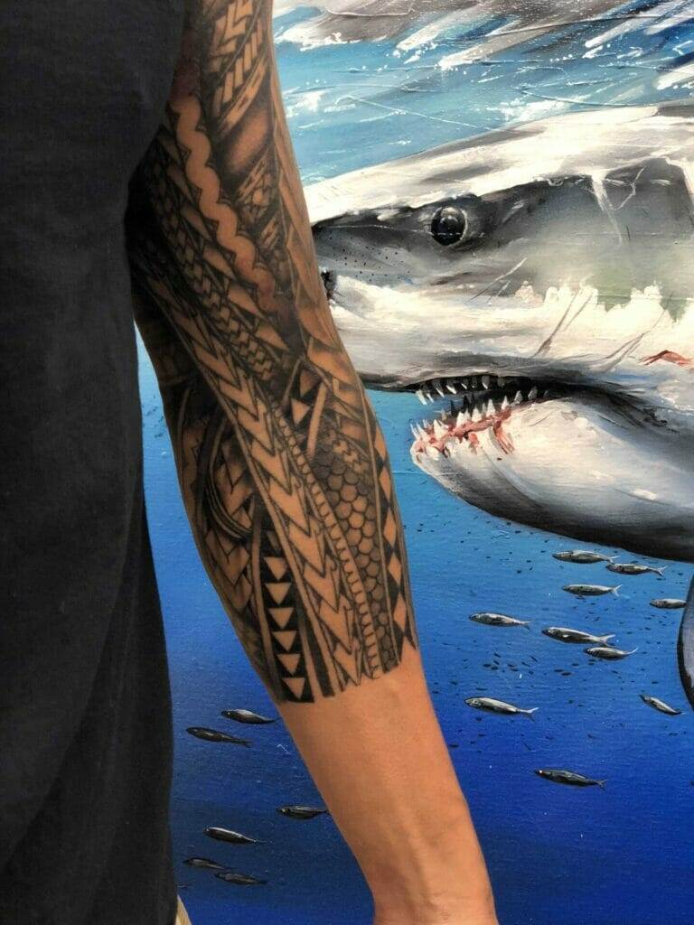 man, tattoo, shark